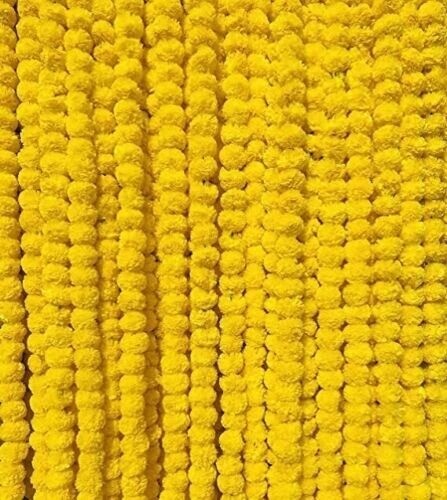 Wholesale Indian Yellow Marigold Flower Mehndi Decoration Artificial Garlands