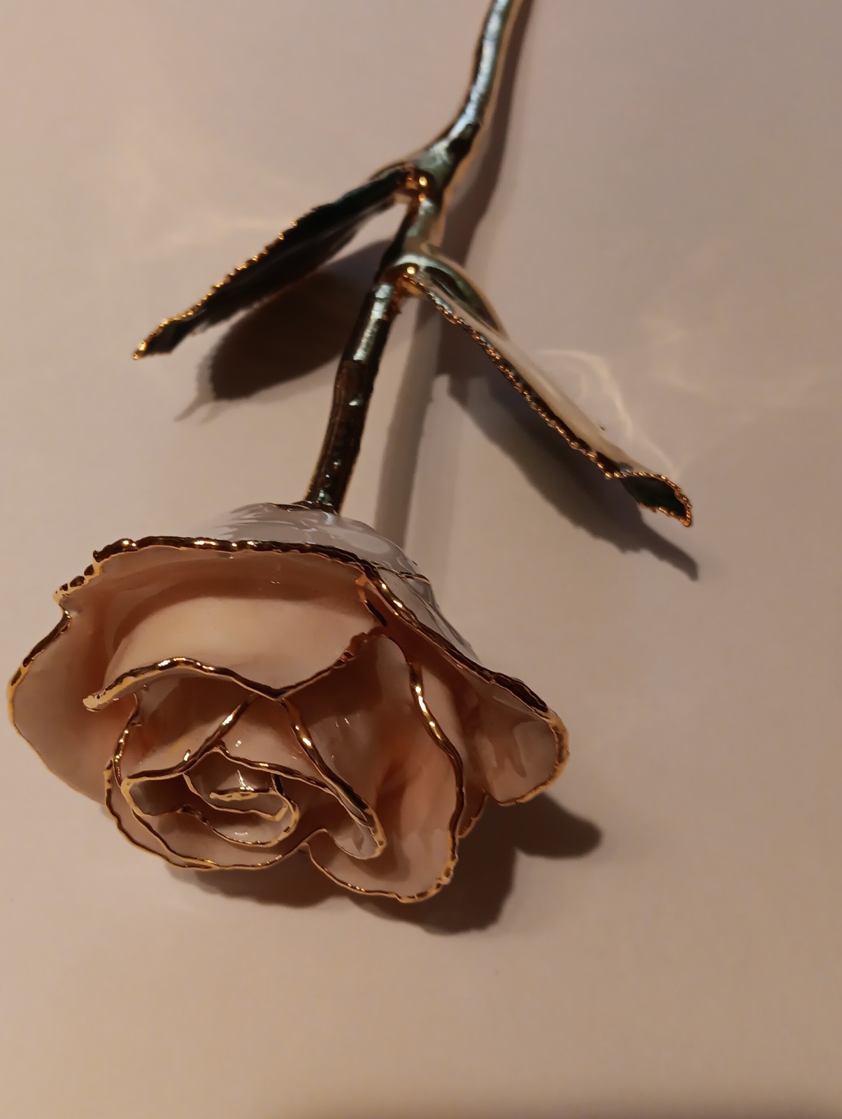 LOT Real Rose Dipped In Gold – Dark Green & White 24K Gold Rose Good Condition