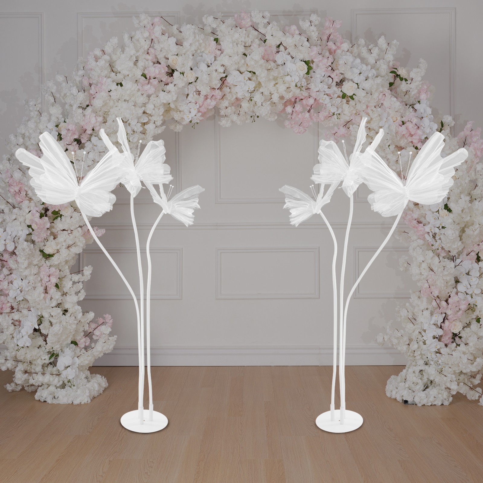 Butterfly Decoration with Standing Base, Artificial Decoration Butterflies White