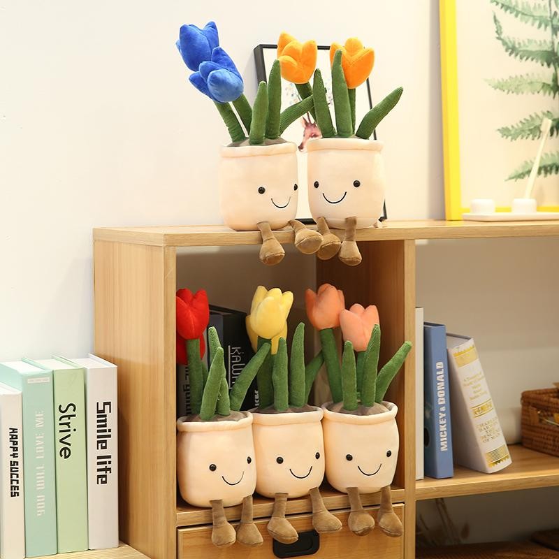 30cm Artificial Flower Plush Toy Green Plants Bloom Cactus Sunflower Cactus Soft