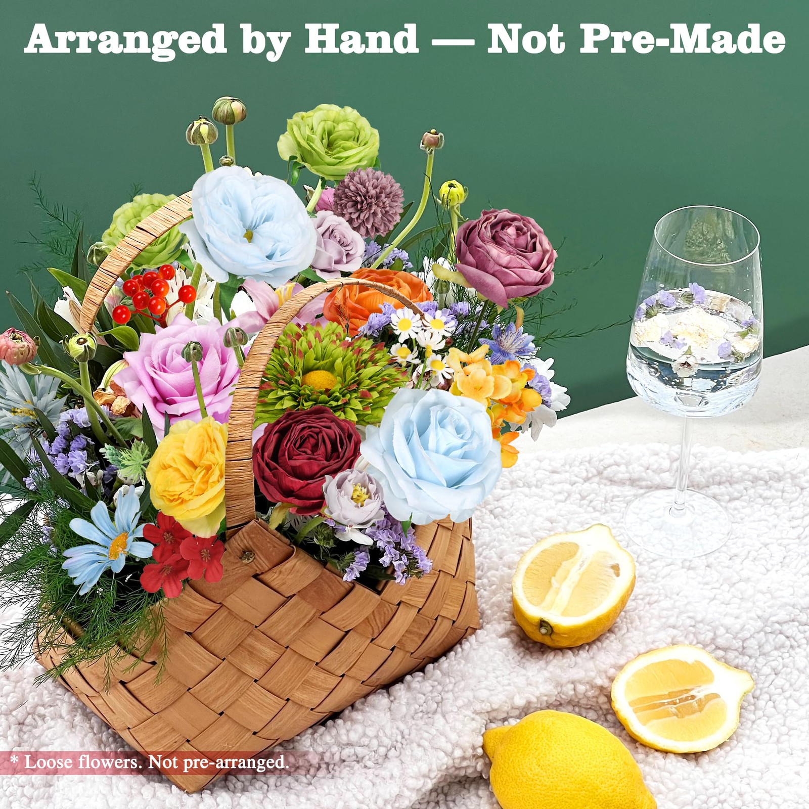 Artificial Flower Box, 38PCS Silk Floral Stems, Multi Color | 38 flexible sil…