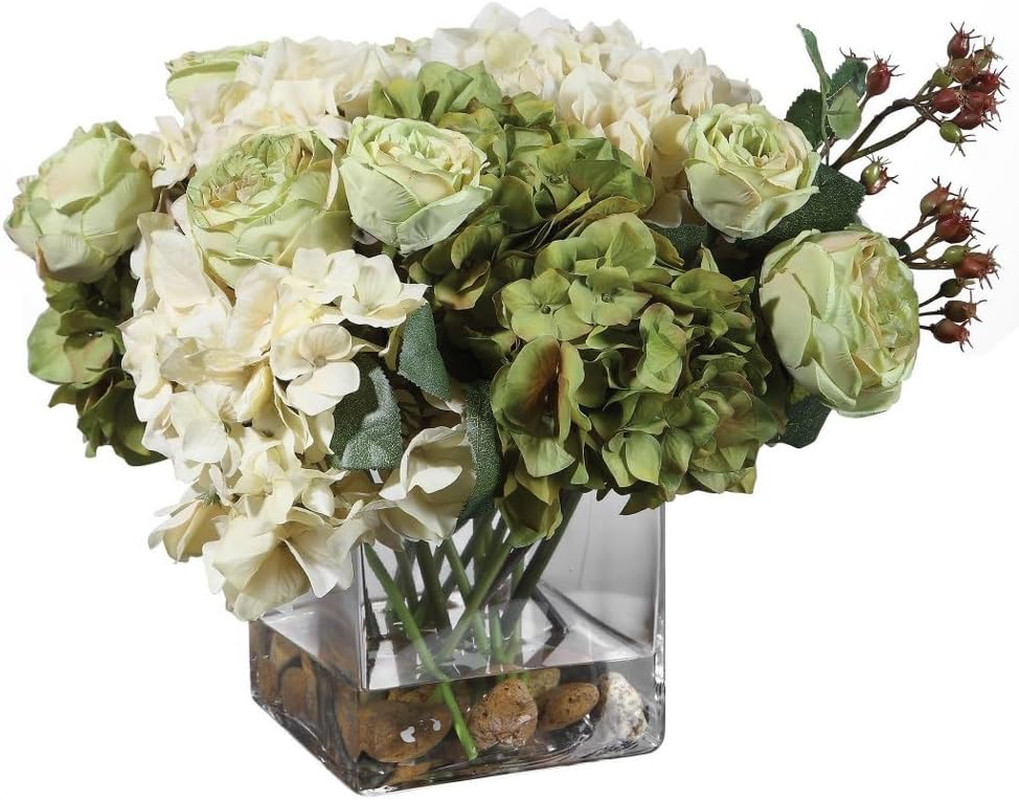 Cecily 15″ Hydrangea Bouquet – Elegant Floral Decor for Any Occasion