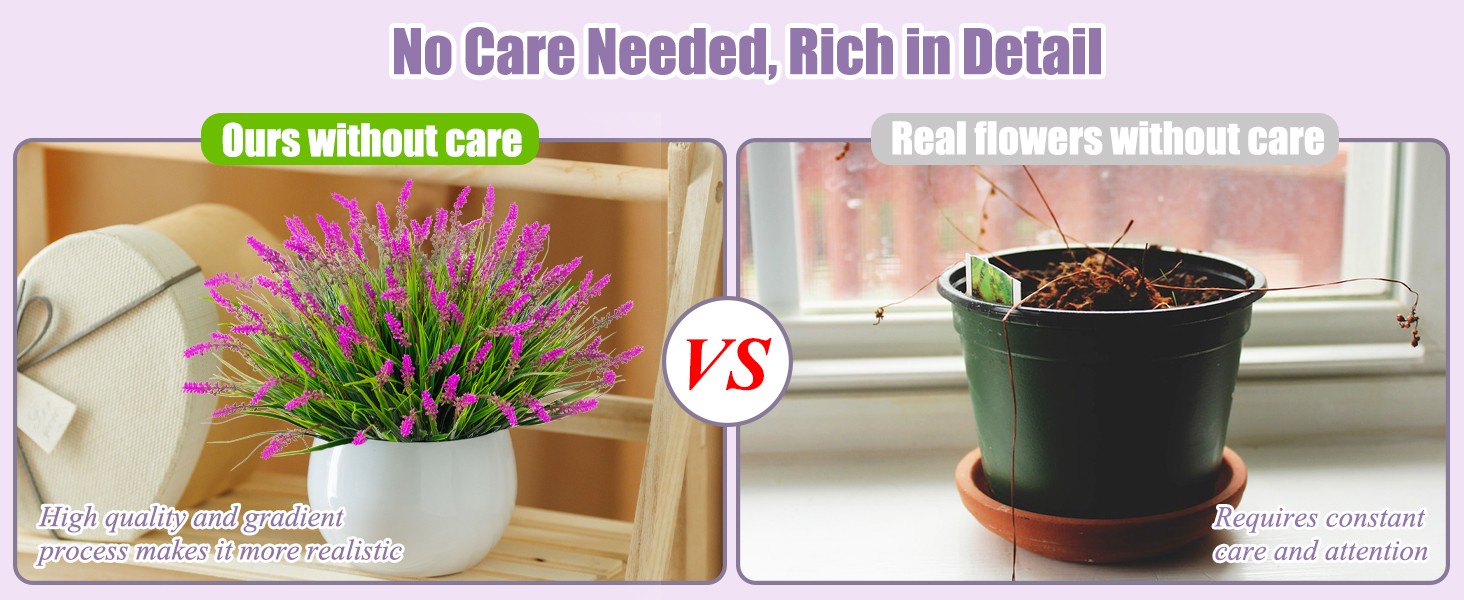 Artificial Faux Plants Flowers for Outdoor Decorations, Fake Monkey Grass for