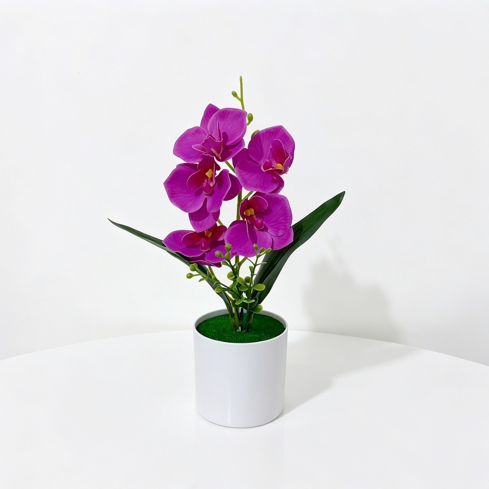Modern Artificial Phalaenopsis Orchid Plant for Contemporary Decor 38cm