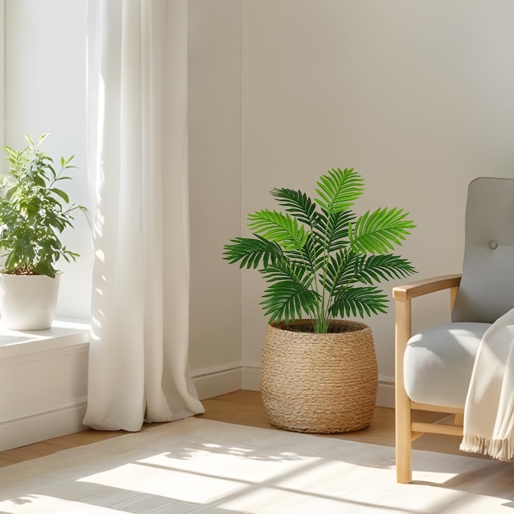 2PCS 30″ Artificial Areca Palm Plant – Large Faux Tropical Greenery for Home, Ga