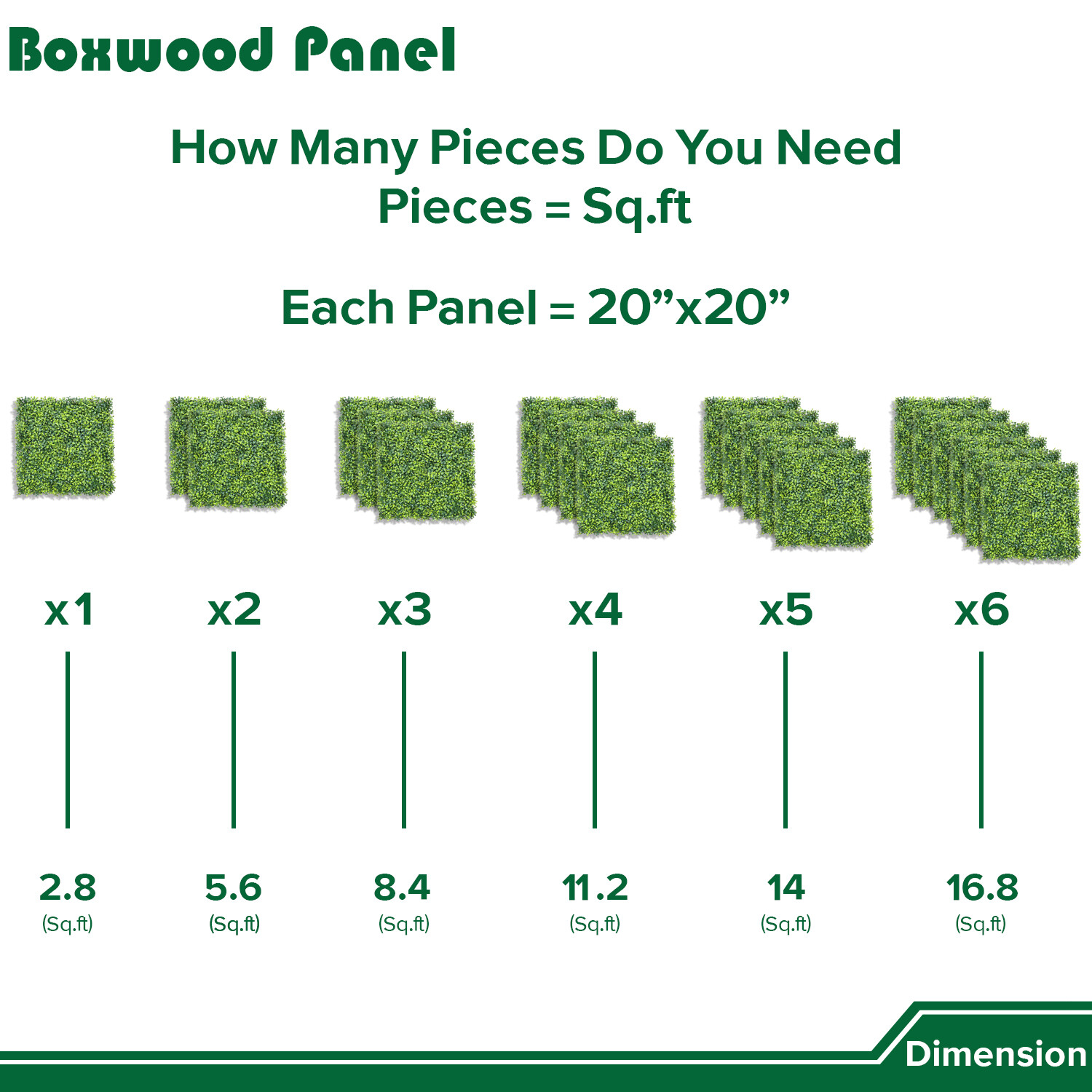 20″ Artificial Faux Boxwood Leaf Ivy Mats Greenery Home Festival Wall Decor