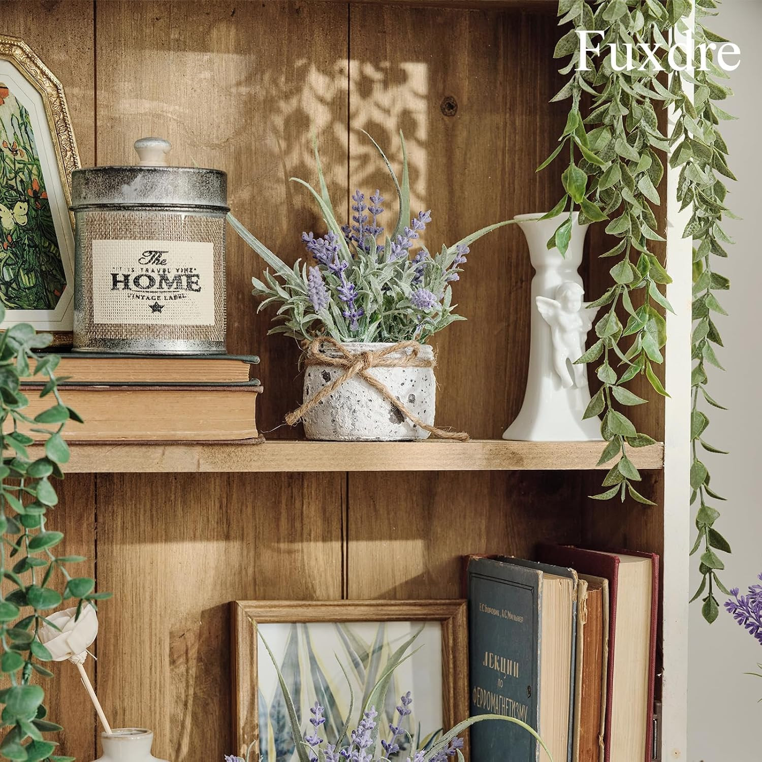 Mini Lavender Fake Plants – 2 Pack Artificial Decor for Home & Office