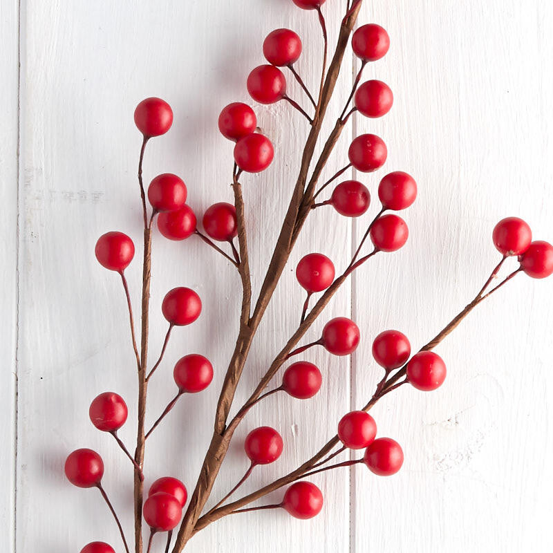 Case of 144 Rich Red Artificial Berry 22″ Stems for Holiday and Decor