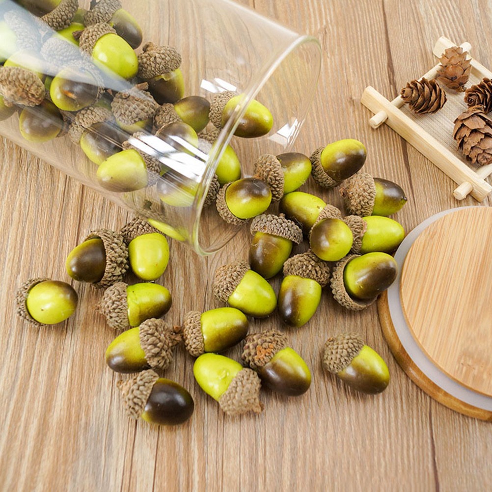 10 Pcs Simulated Wooden Acorn Christmas Decor Accessories for DIY Crafts