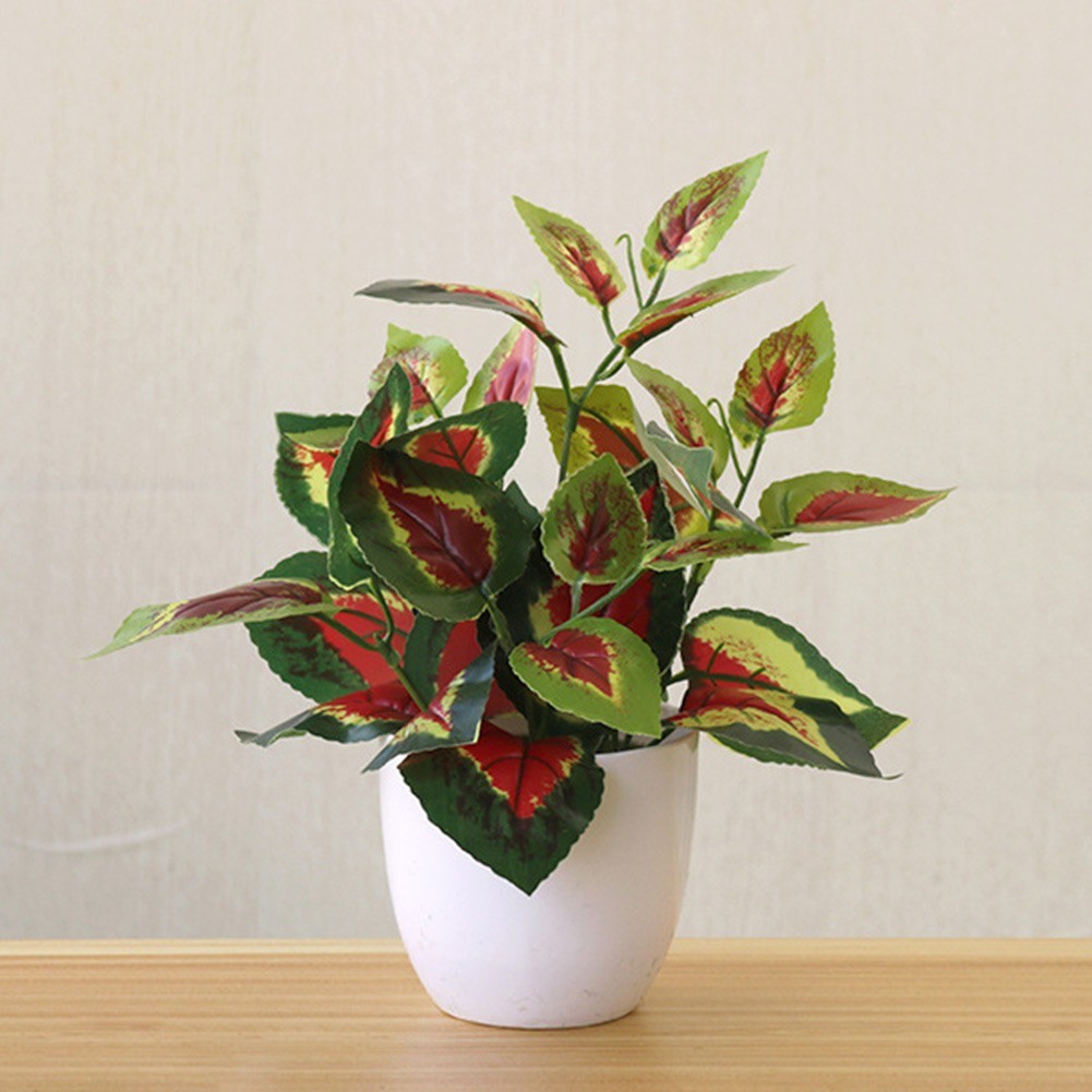 Artificial Plants Fake Plants Plastic Small Green Tree Flower Potted Ornament