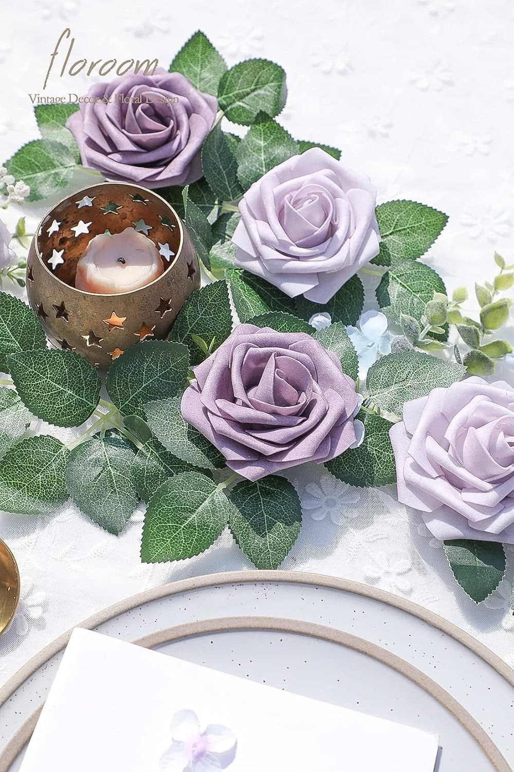 Artificial Flowers 25pcs Real Looking Lavender African Violet Purple Foam Fak…