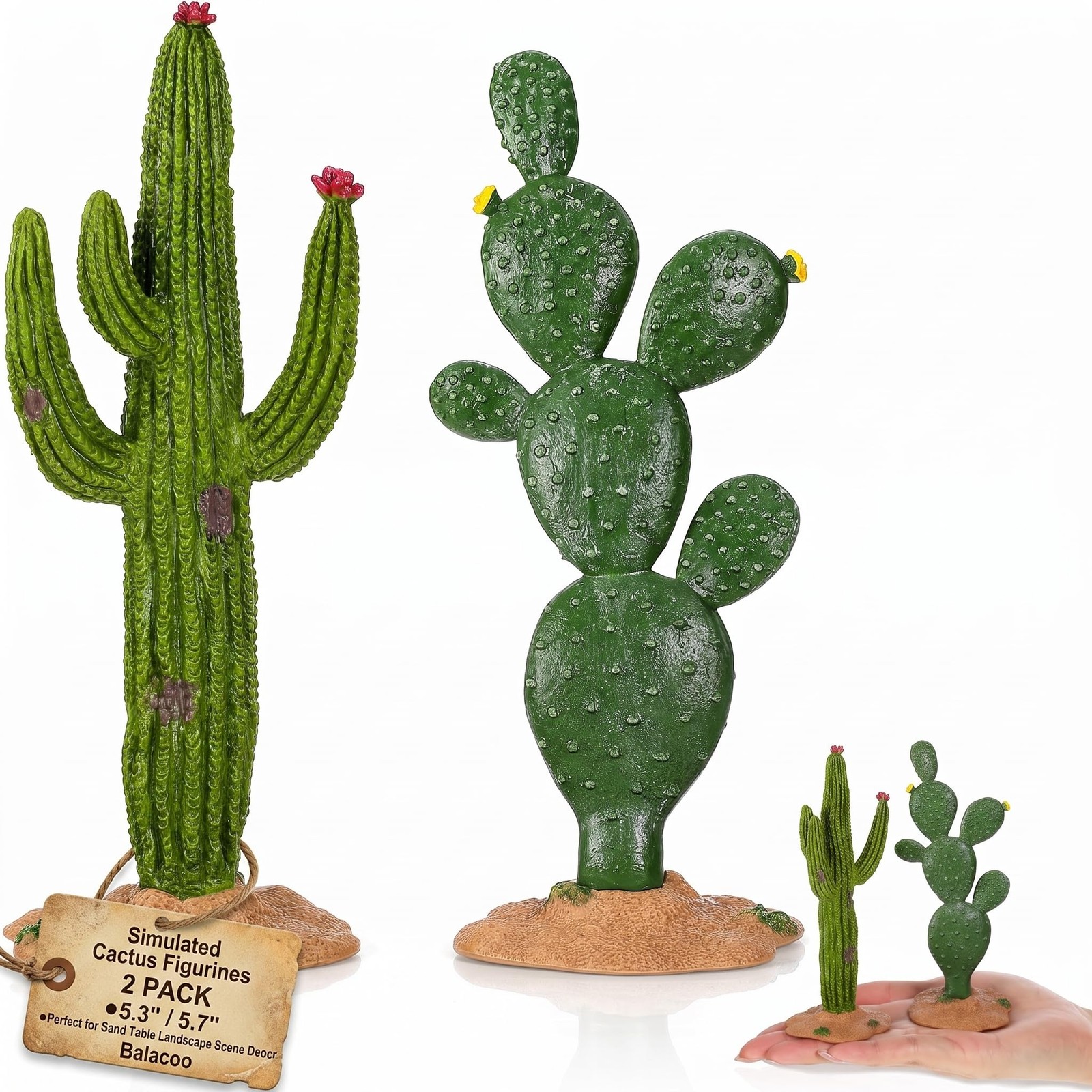 2 Pcs Cactus Decor Simulated Cactus Adornments Lifelike Figurine Desktop Mode…