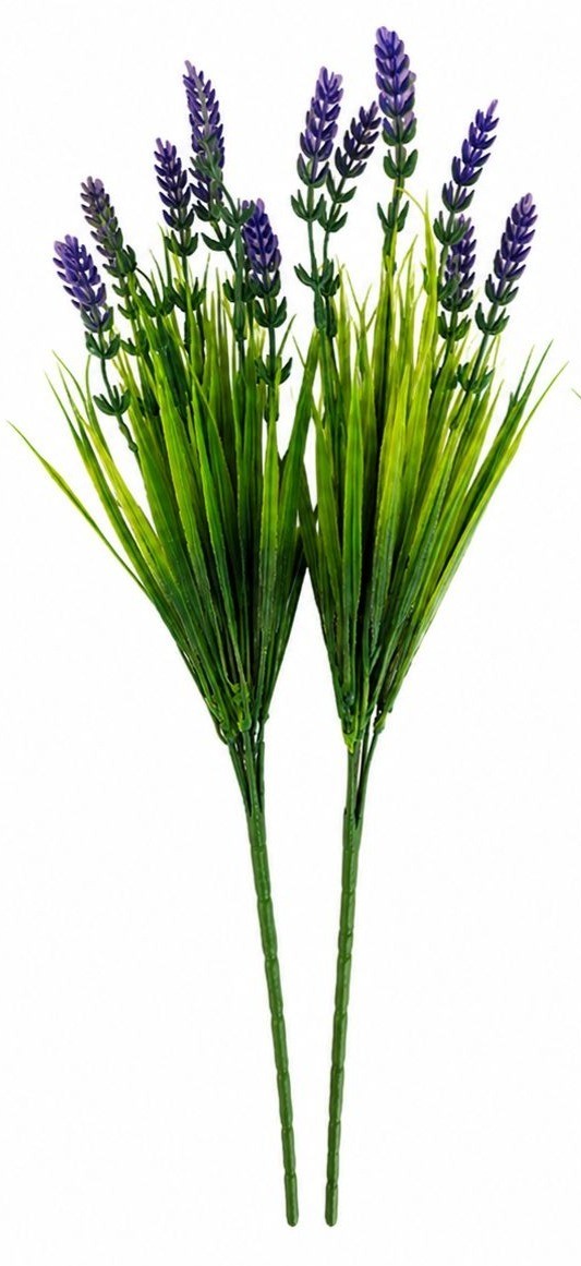 UV Resistant Faux Lavender Bunches Set of 2 Artificial Lavender Flowers Farmhous