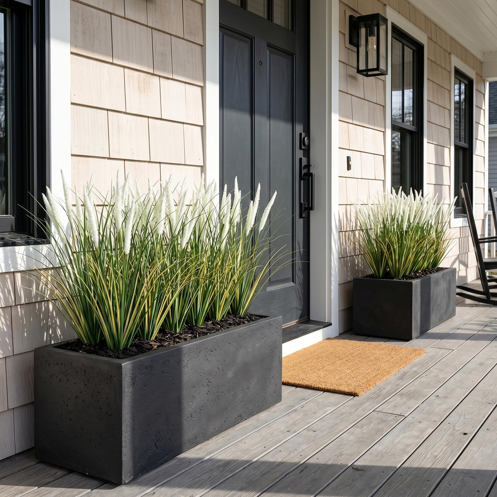 KOL 48 Pcs Artificial Cattail Grass Stems 17.7in