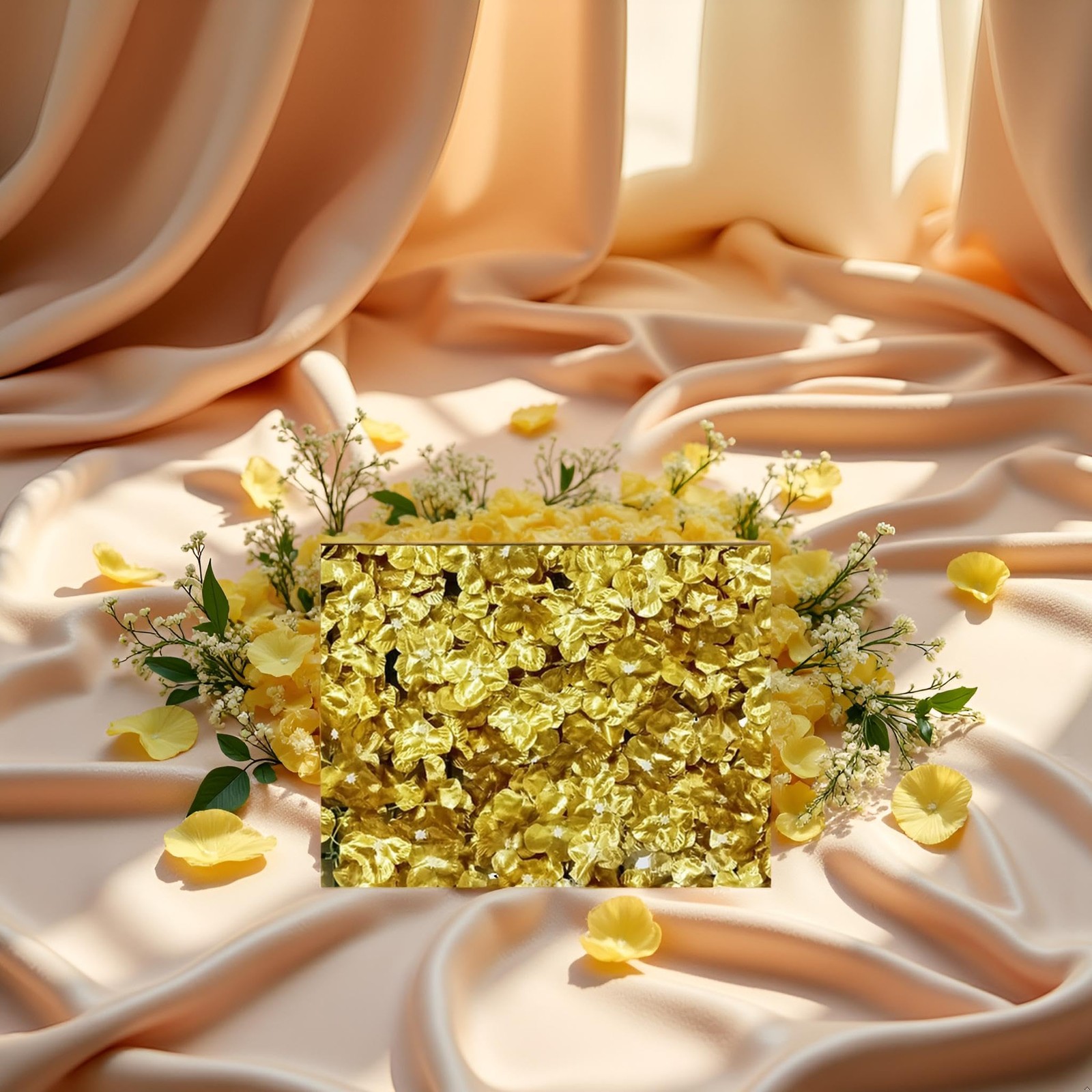 500PcsGold Artificial Silk Flower Petals Silk Rose Petals Fake Petals Emulati…