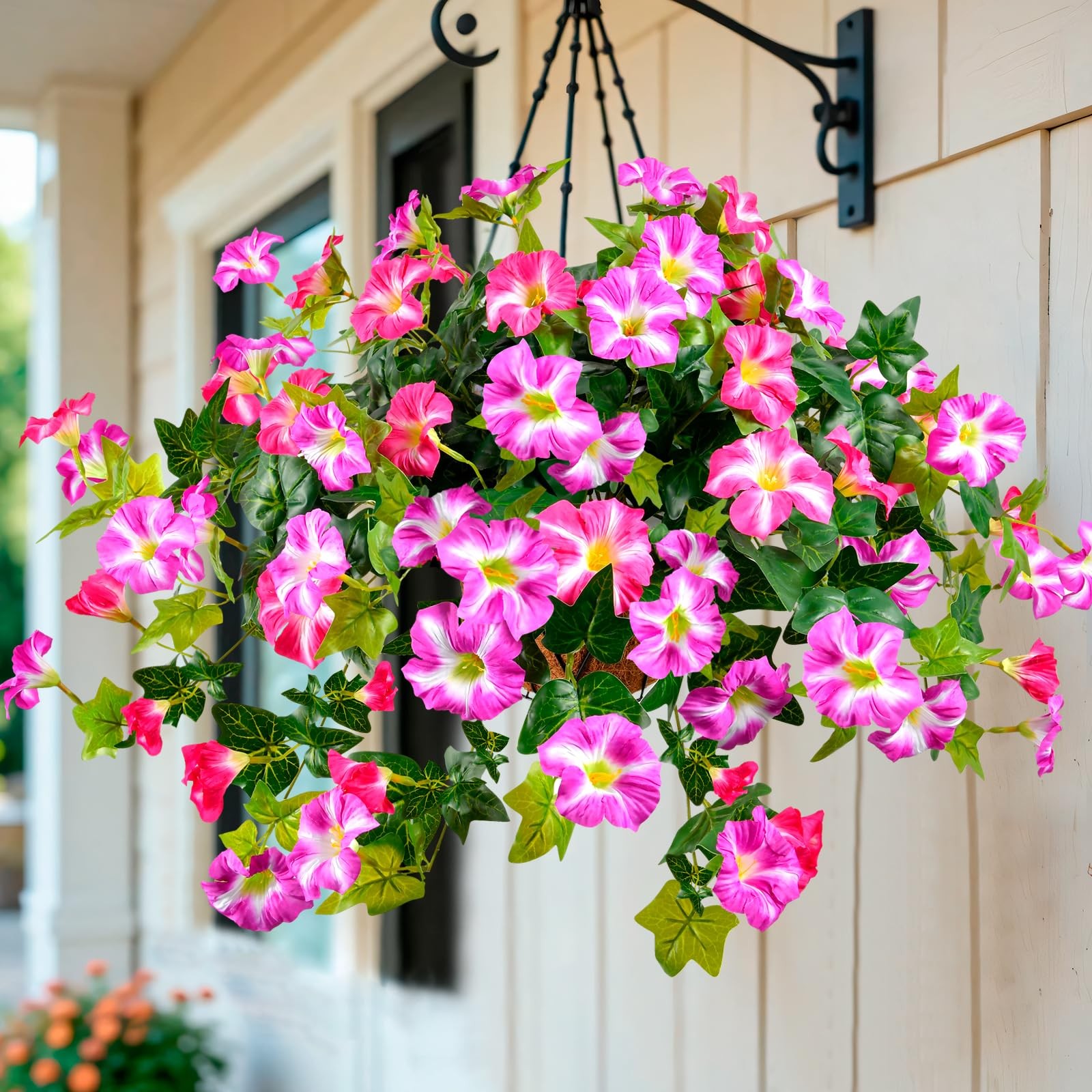 Artificial Flowers for Outdoors, 2 Pack UV Resistant Petunias with Real Touch…
