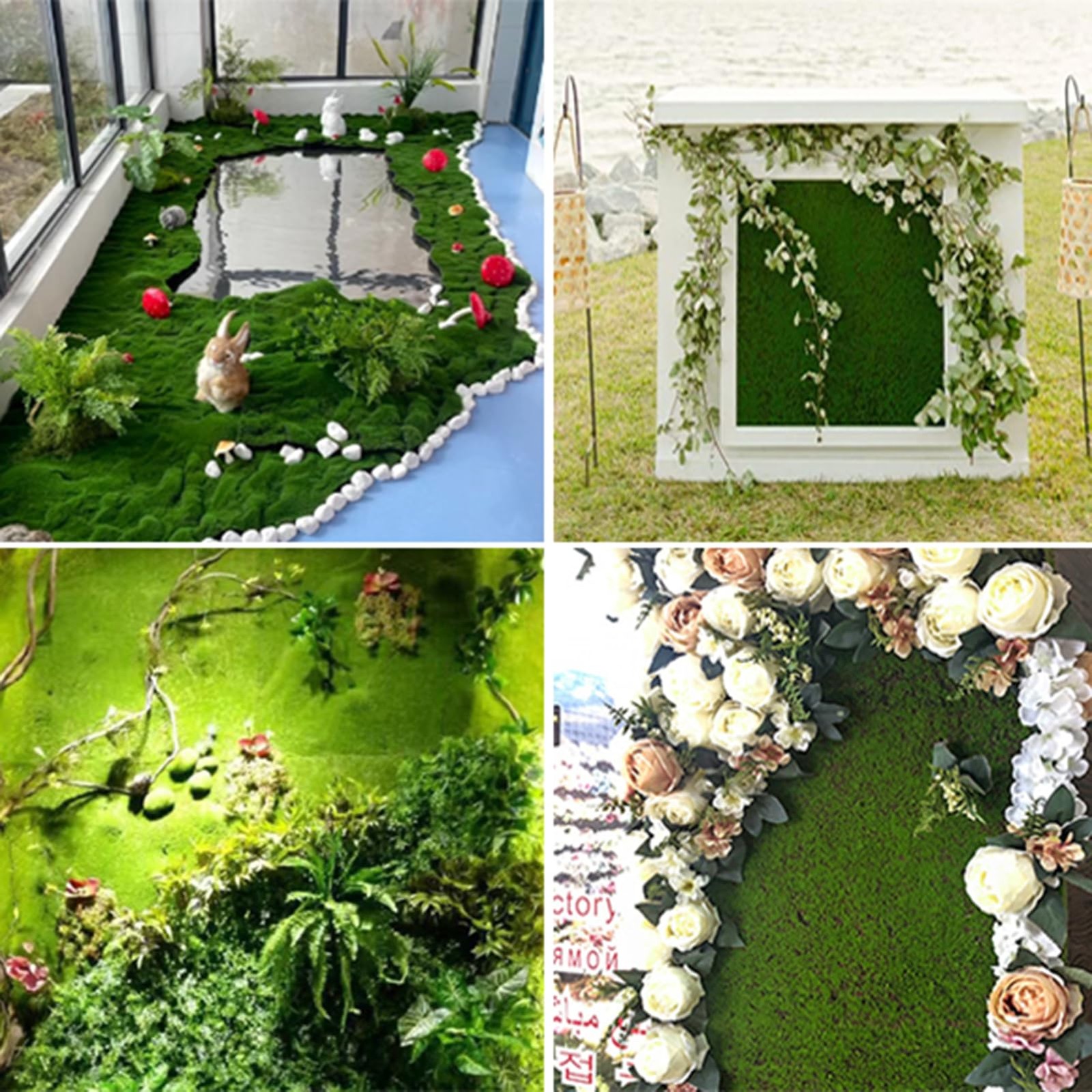 Simulation Artificial Moss Mat 39x39in, Fake Moss Wall DIY Artificial Moss Ma…