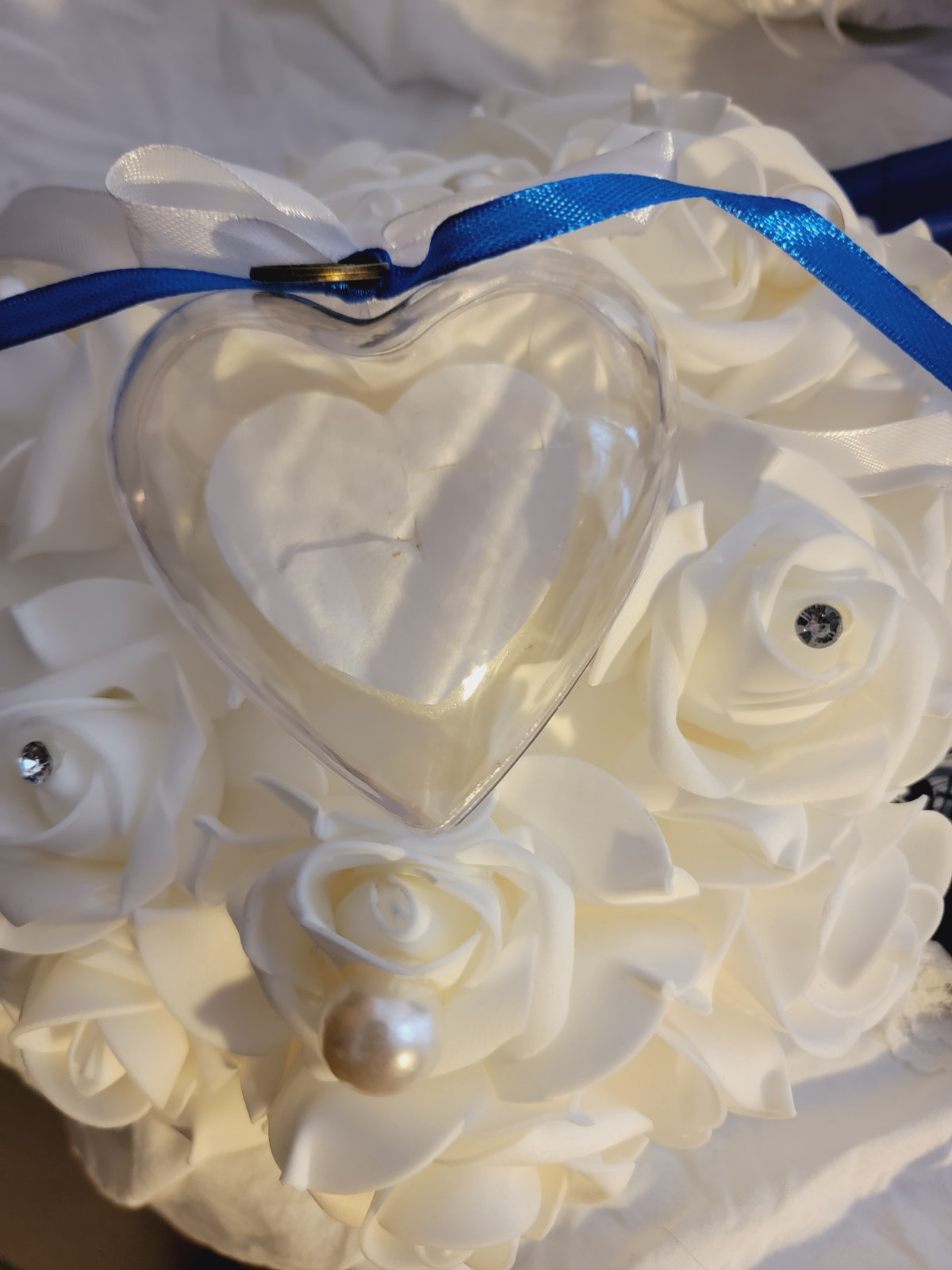 SET Bridal Wedding Bouquet Rhinestone Throw Toss Crystal Satin PLUS Flower Girl