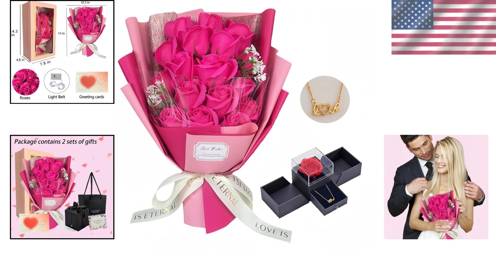 Exquisite Soap Rose Bouquet and Necklace Gift Box – Celebrate Every Occasion