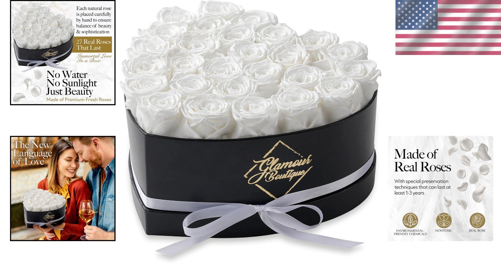 White Eternal Roses – Perfect Gift for Mother’s Day