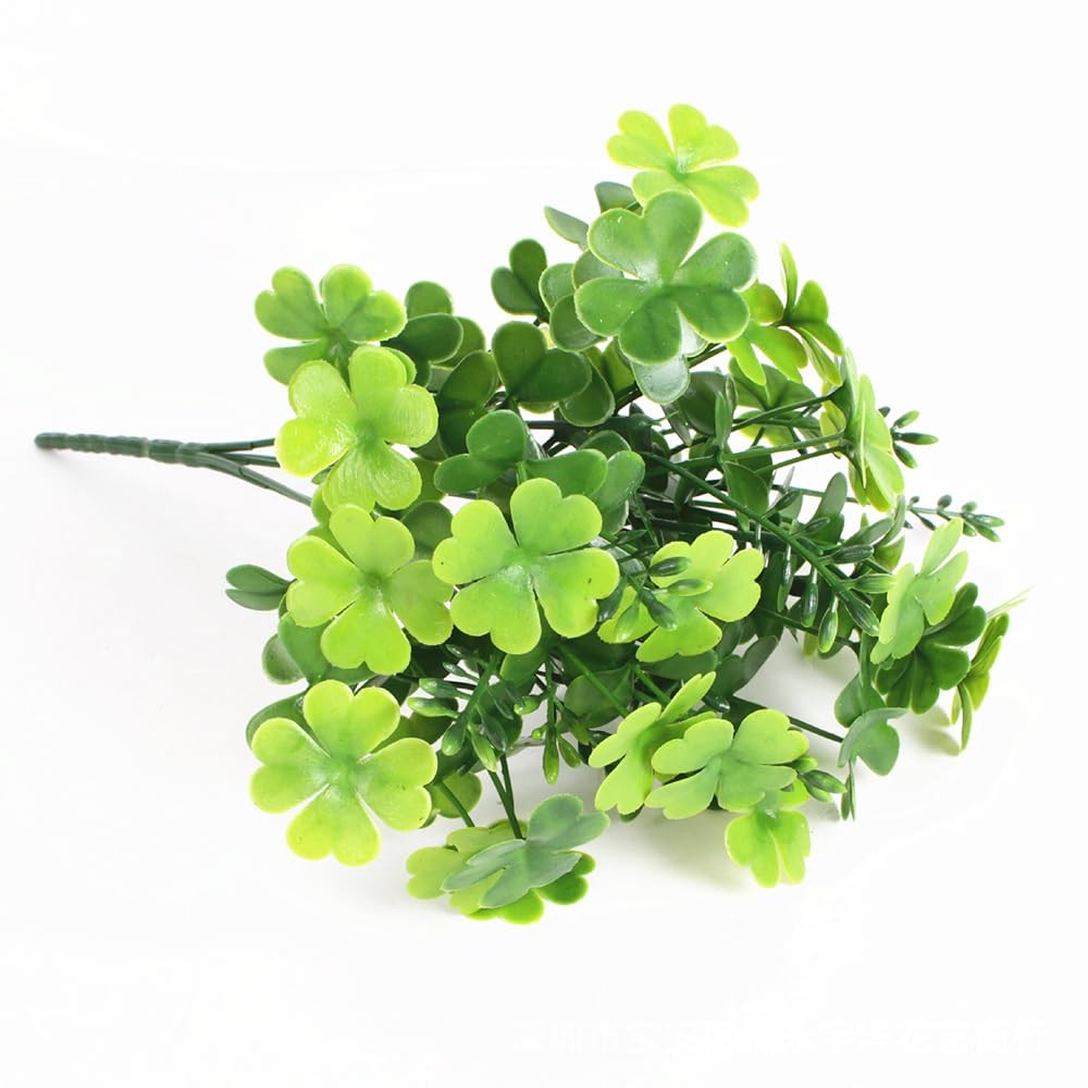 5 PCS Artificial Shamrock Flower Bush Fake Clover Plants for St Patricks Day,…