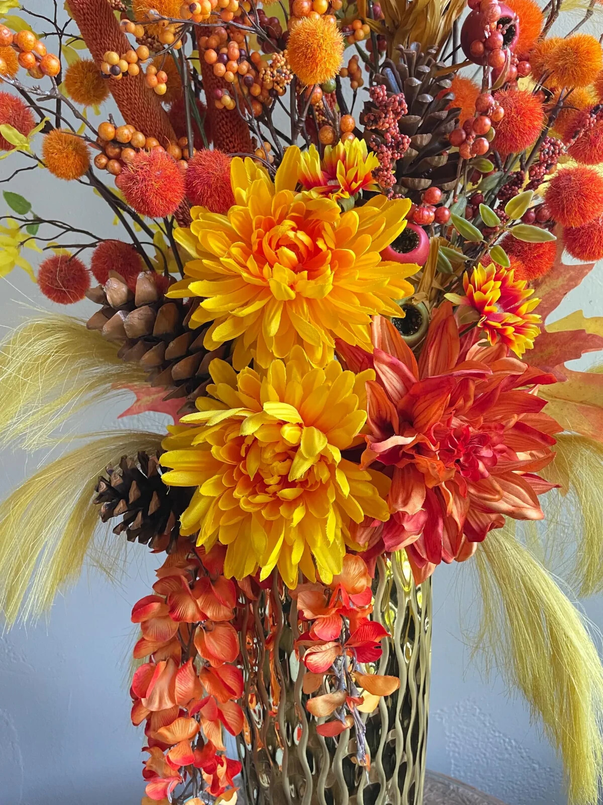 Large Fall Floral Arrangement, Thanksgiving Table Centerpiece, Autumn Decor
