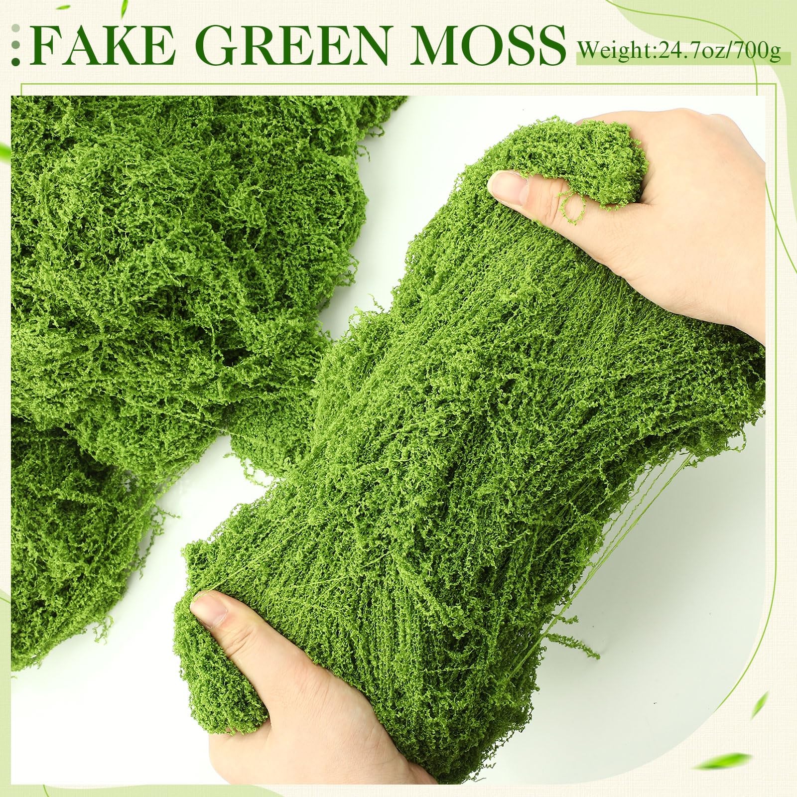 24.7oz Fake Moss For Crafts 1.54 lb Decorative Artificial Faux Green Indoor