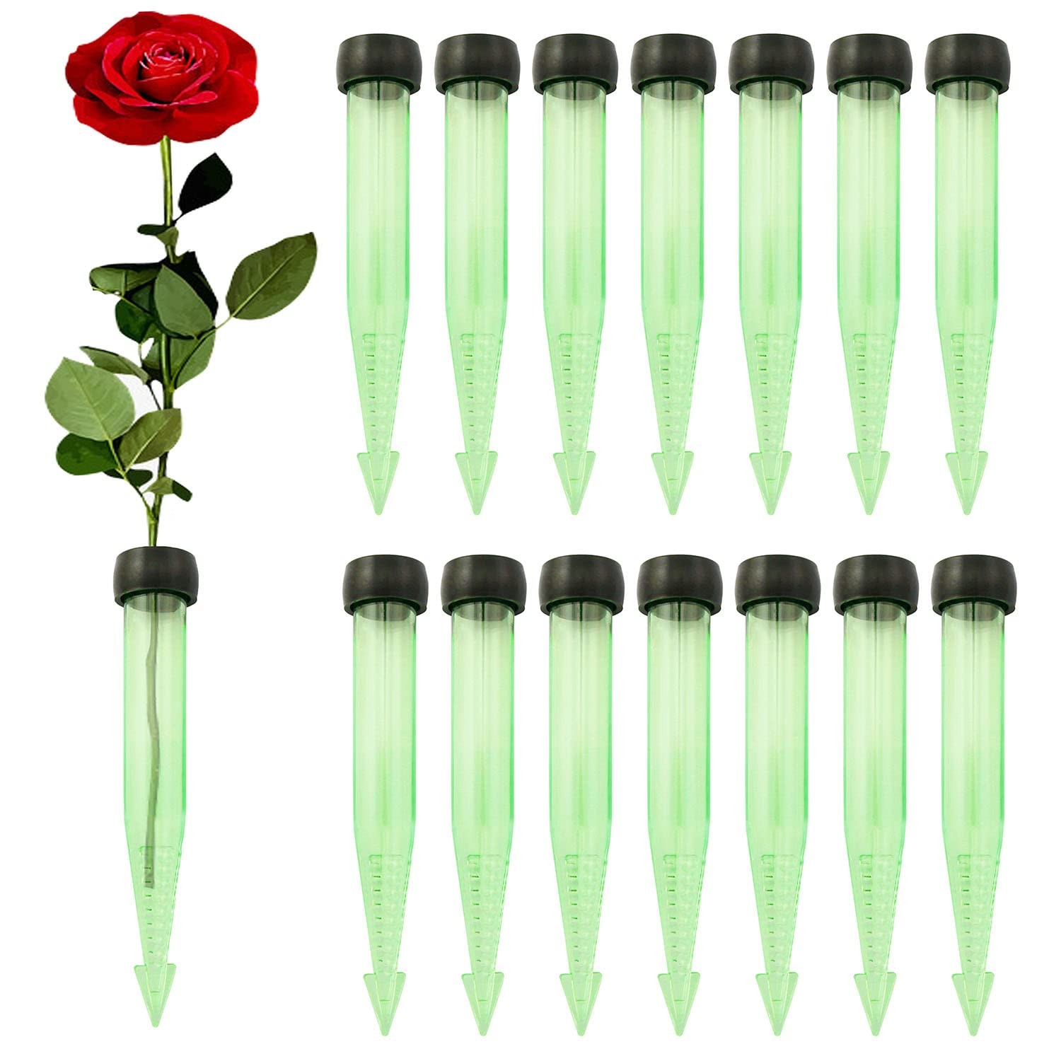 36 PCS Floral Water Tube Rose Flower Plastic Cap Arrangement Decoration Supply