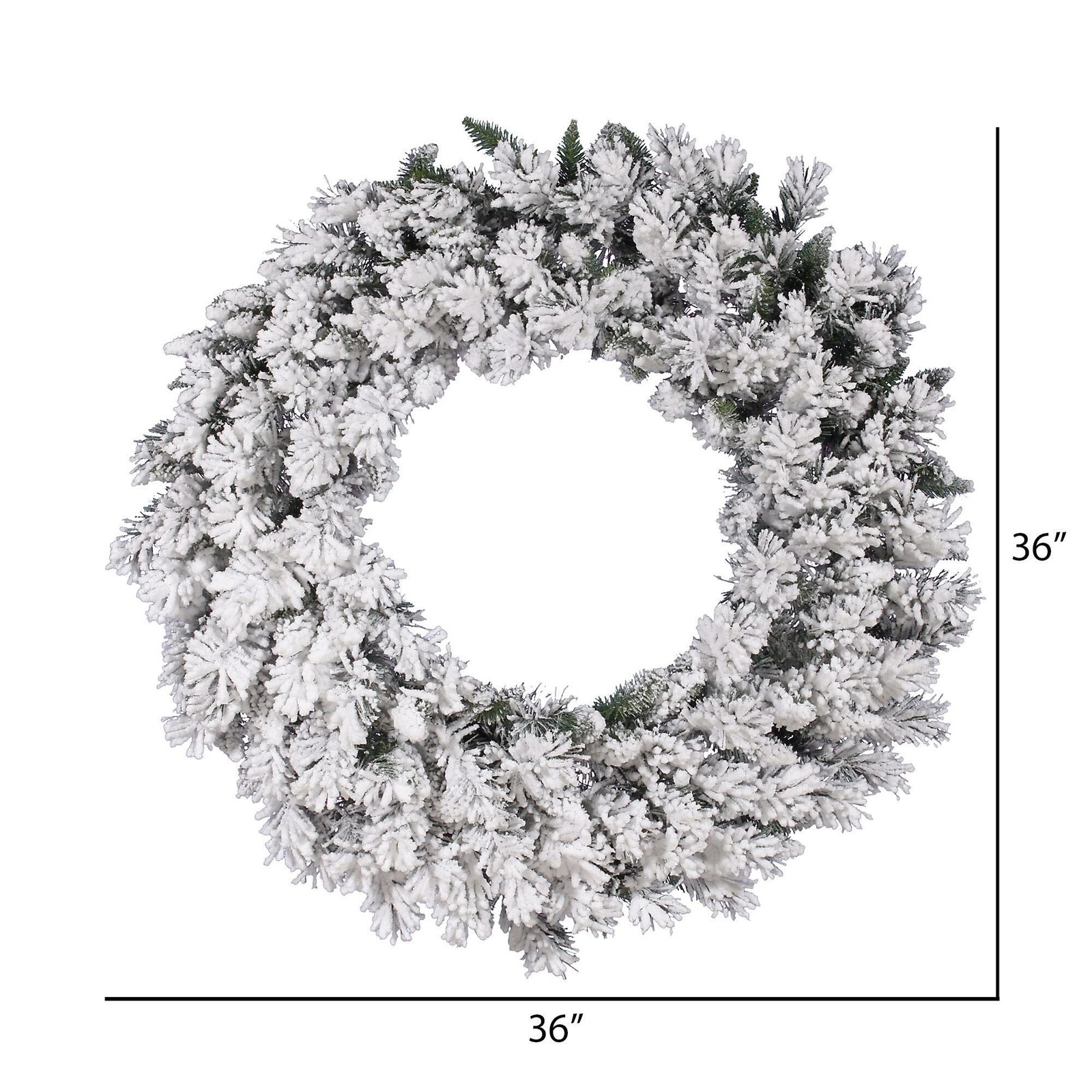 Pemberley Row PVC White/Green Artificial Christmas Wreath 36″ Unassembled