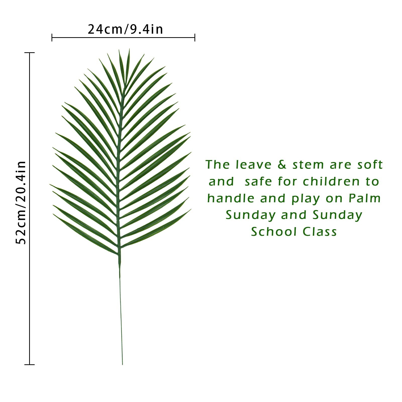 14Pcs Artificial Palm Leaves, 20.4″ Outdoor Faux Palm Fronds Fake Tropical Pa…