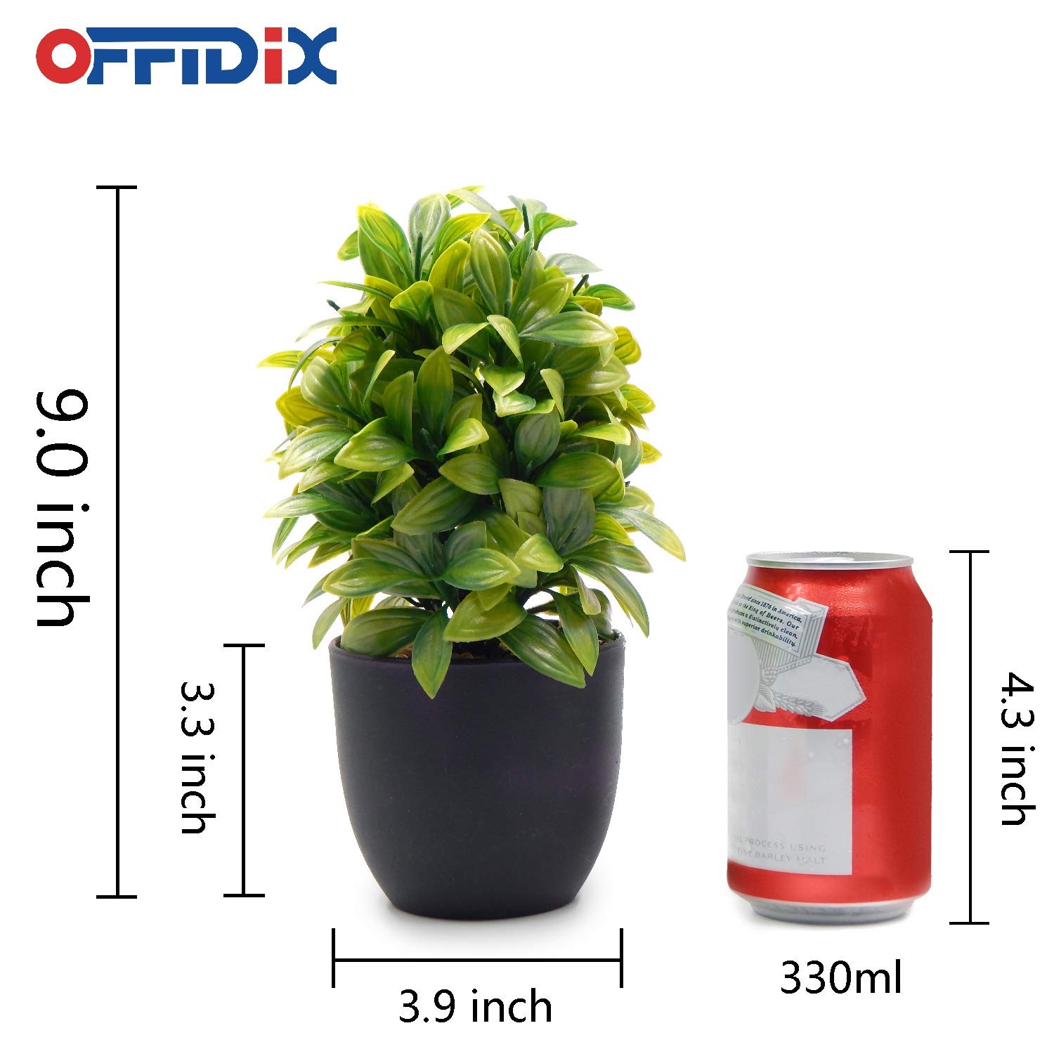 1 PC Artificial Eucalyptus Plants With Black Vase Potted Fake Light Green