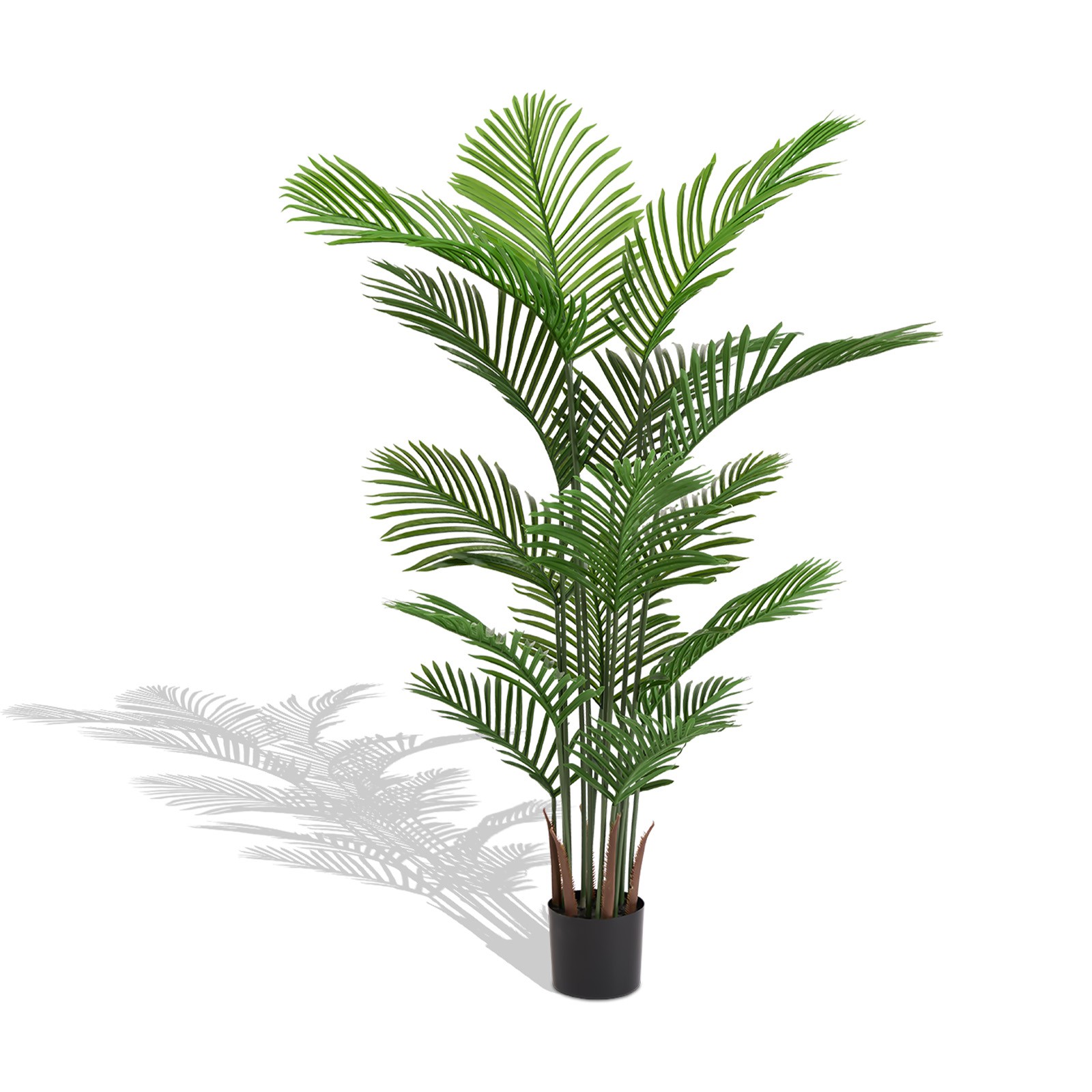 Artificial Areca Palm Plant, 5.2ft Tall Faux Tropical Tree in Pot, 2pcs/set