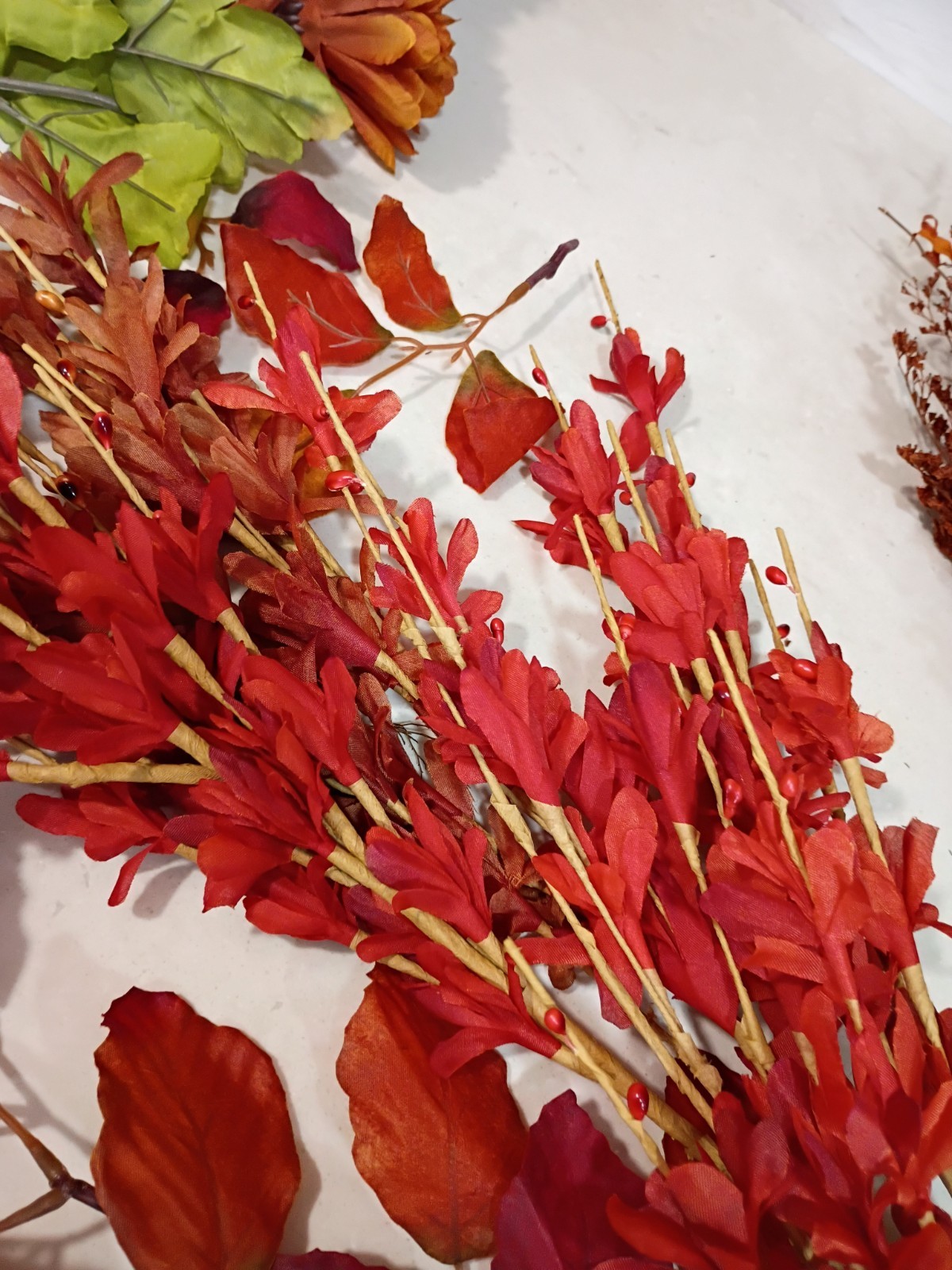 Artificial Stems Picks Flowers; Brown, Orange, Purple