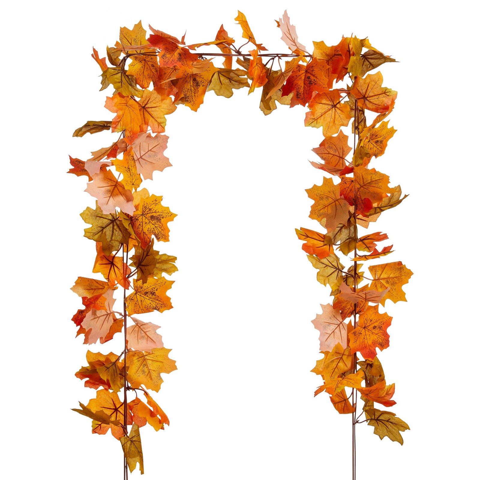 13 FT Fall Garland 2pc Autumn Maple Leaf Garlands for Mantle Thanksgiving Fir…