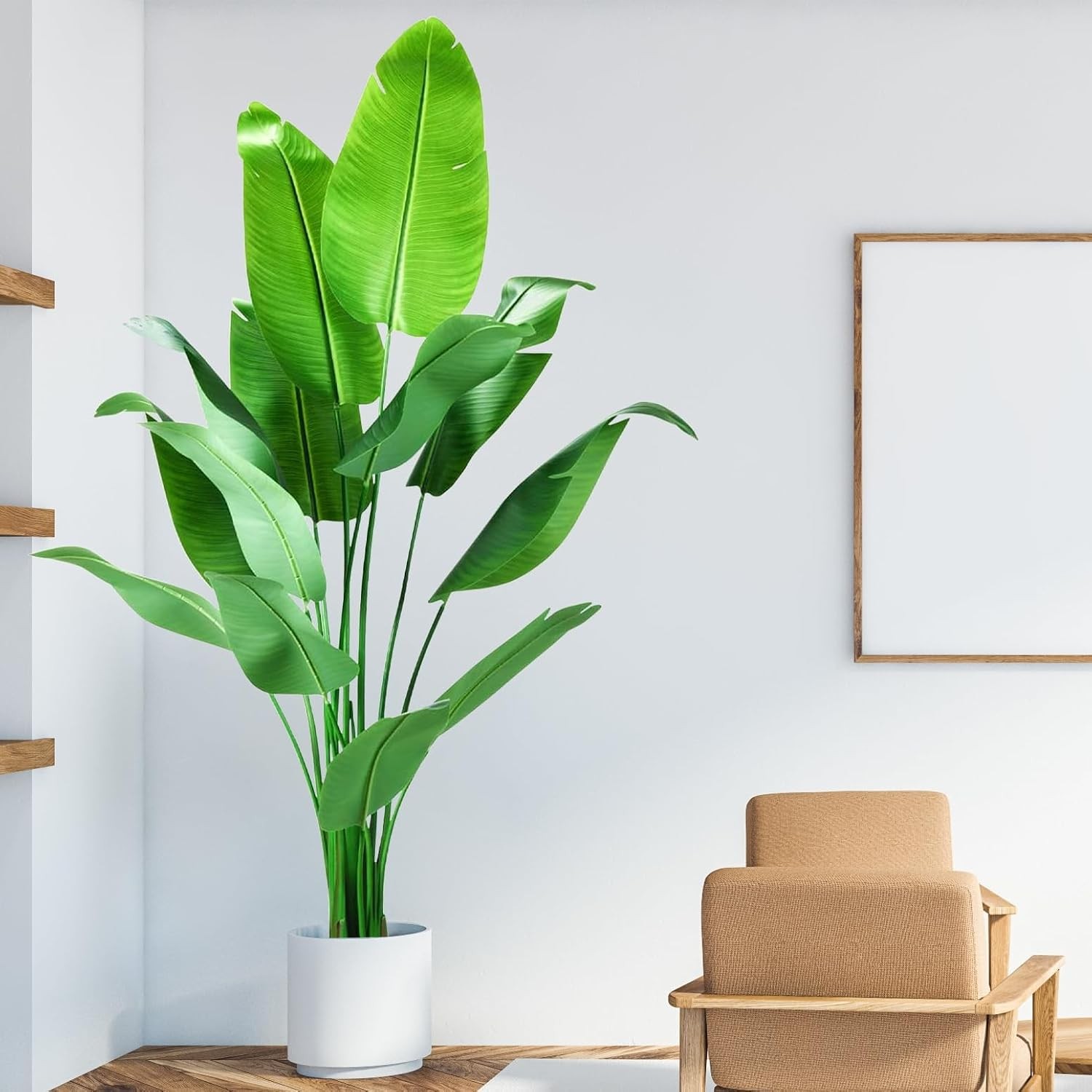 Bird of Paradise Plant Artificial 7ft,Faux Plants Indoor Tall with 13 Trunks –
