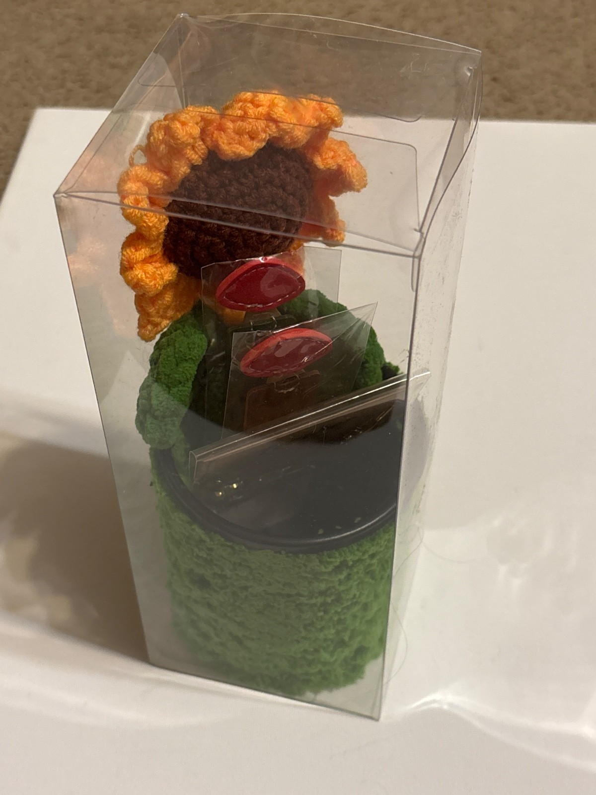 Crochet Sunflowers Bouquet, Handmade Knitted Flowers with Pot Pencil holder NWT