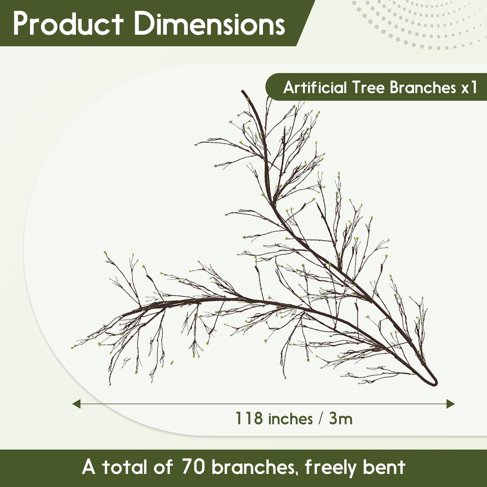 118 Inches Artificial Fake Tree Branches, Malleable Artificial Tree Branches …