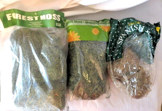 NIP Flora Craft Spanish Moss and Forest Moss 6 oz-Crafting Garden Decor-3 pcs