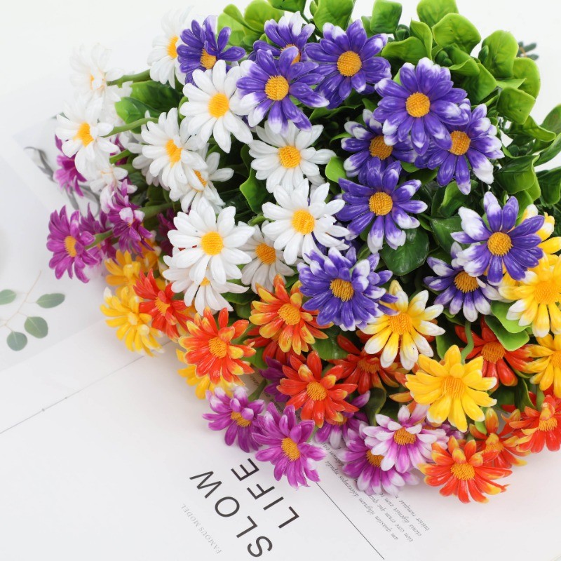 5Pcs/10Pcs Artificial Daisy Bouquet Fake Chamomile Flowers Indoor Outdoor Decor