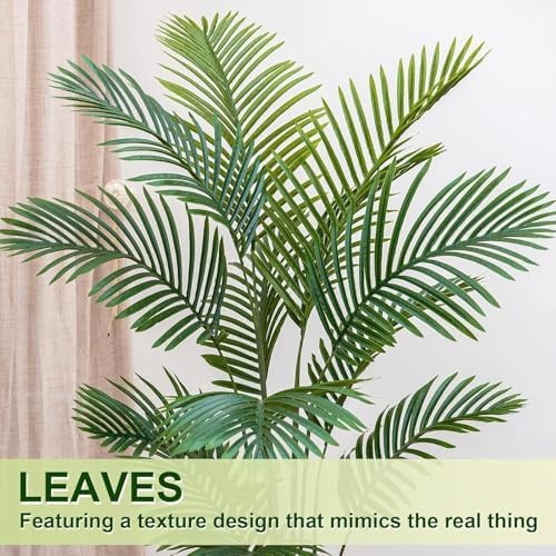 Artificial Palm Tree 6FT Tall, Faux Palm Tree Indoor Outdoor, 72in Fake Tropi…