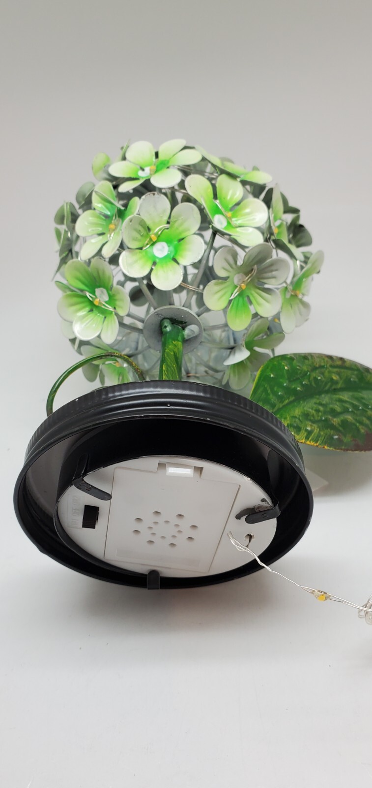 LED Lighted Metal Hydrangea in Jar with fairy ligh, Ultimate In.. Green. Q7