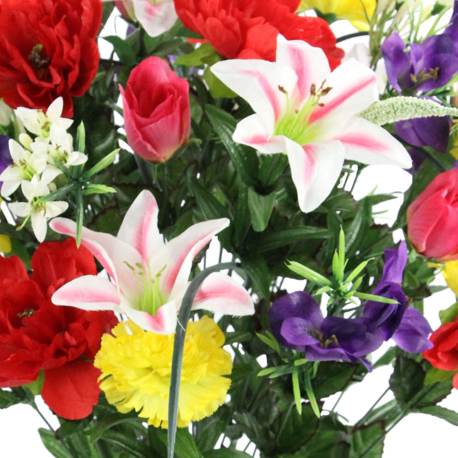 40 Stem Artificial Flowers Roses Lily Peony Mixed Bush Spring Faux Flower Arr…