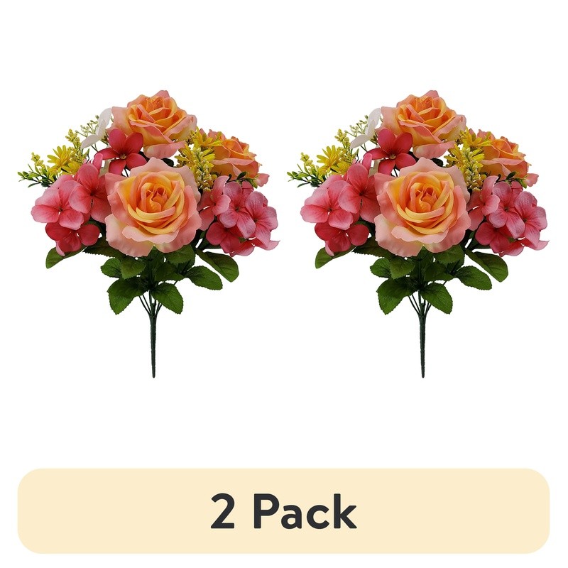 16 Inch Artificial Flower Bush Rose Hydrangea Indoor Decoration Events Home New