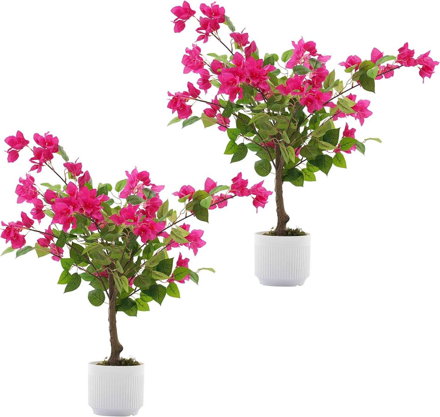 2 Pack Artificial Bougainvillea Tree, 2.5FT Faux Bougainvillea Plant with
