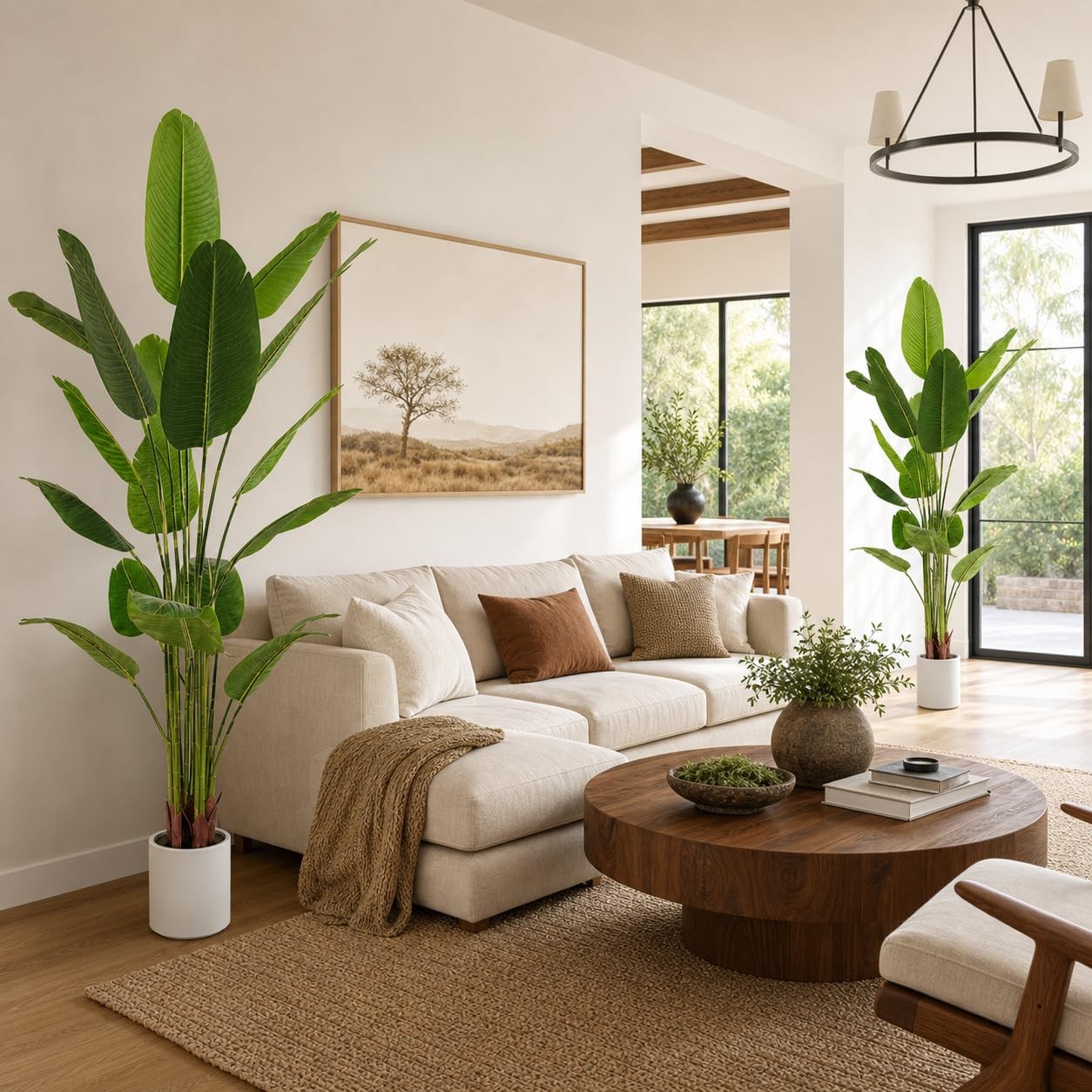 Bird of Paradise Artificial Plant 6 ft Tall Faux Banana Leaf Tree, 2 Pack