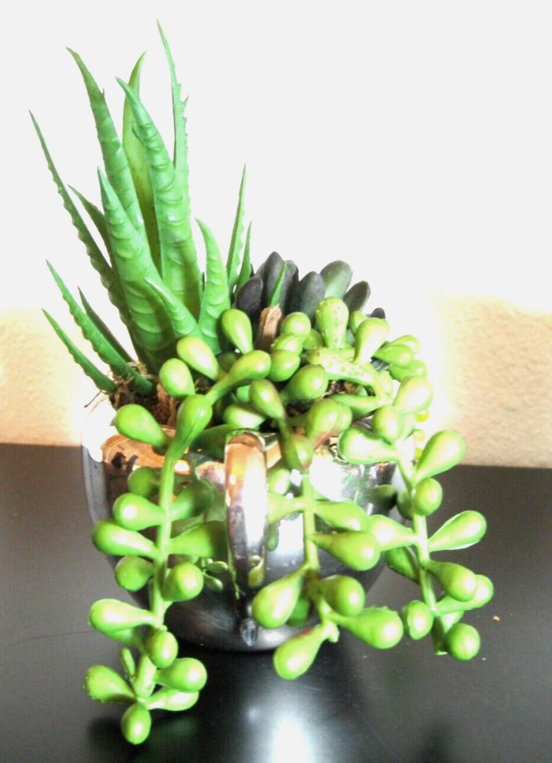 House Plant – Home Decor, Nice, Beautiful, Faux, Fake Sedum MCM Containers
