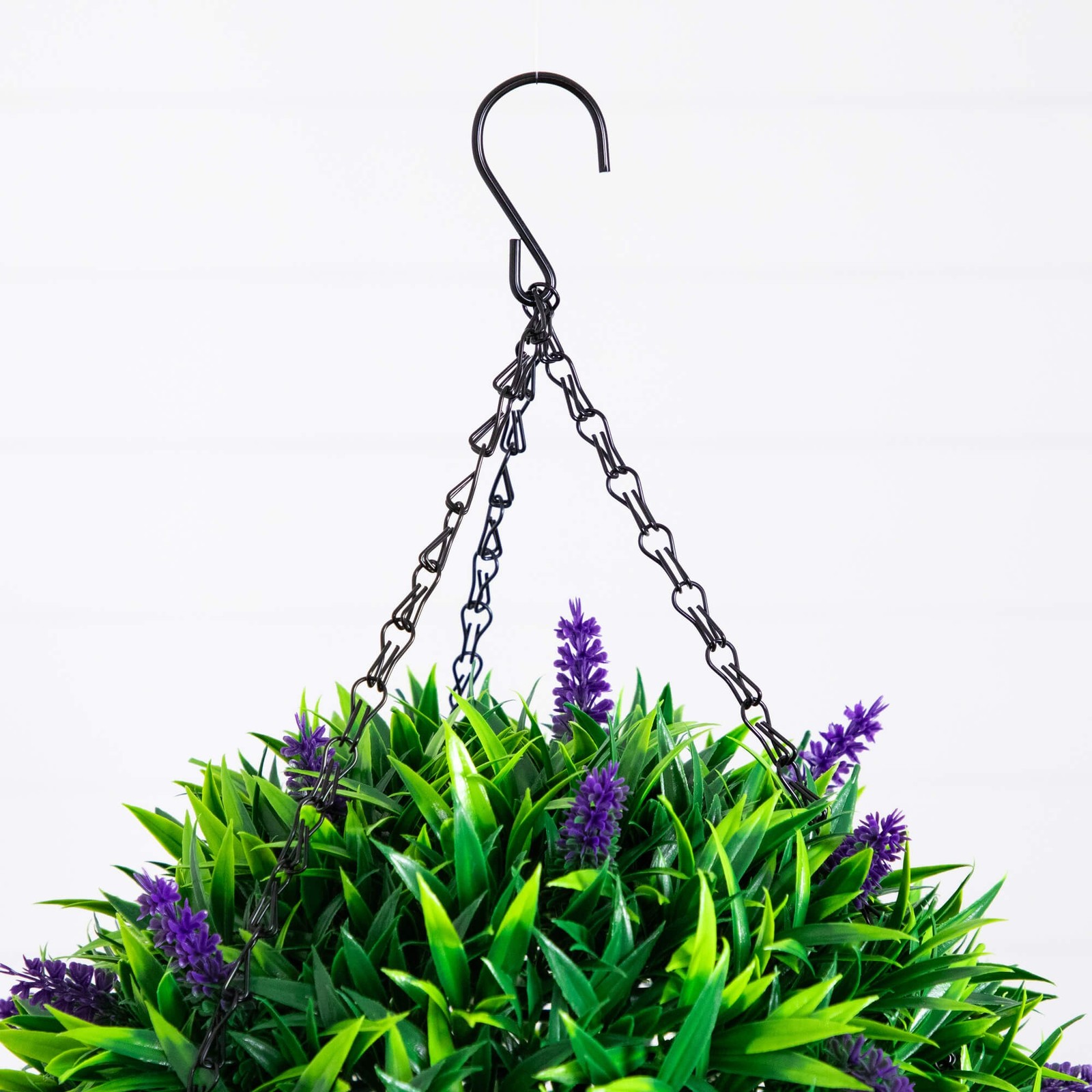 Nearly Natural 18″ UV Resistant Artificial Lavender Hanging Basket