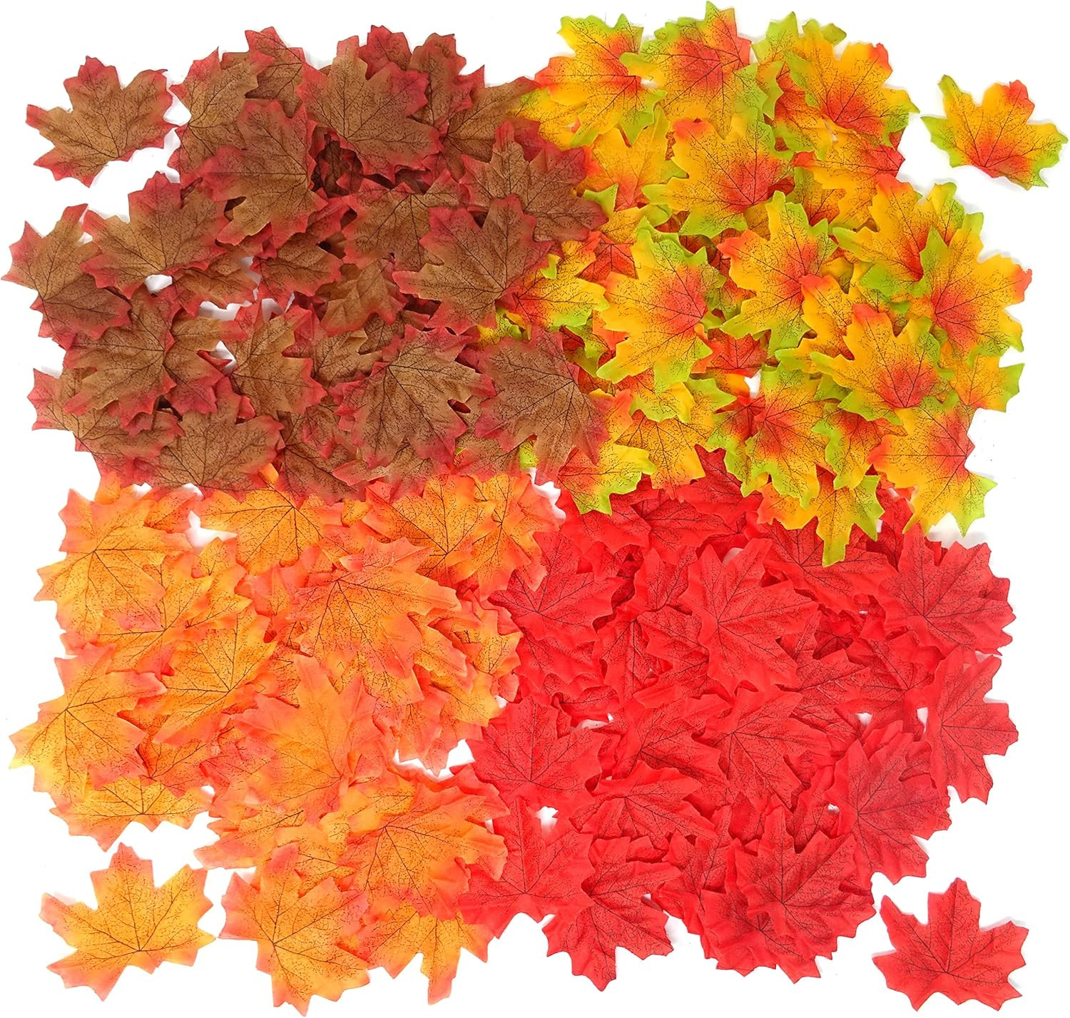 200PCS 8Cm/3.1Inch Assorted Color Artificial Maple Leaves Fall Leaves for Weddin