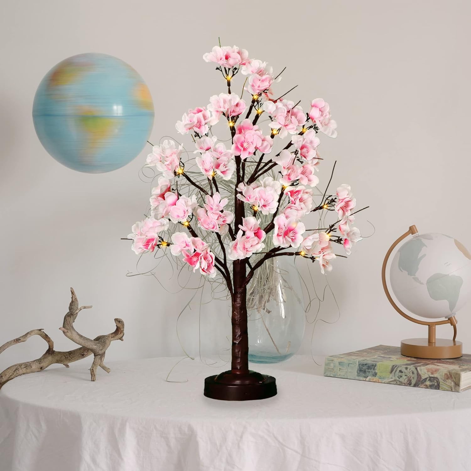 FUCHSUN 18 Inch Cherry Blossom Tree Lamp with LED Light, Lighted Artificial T…