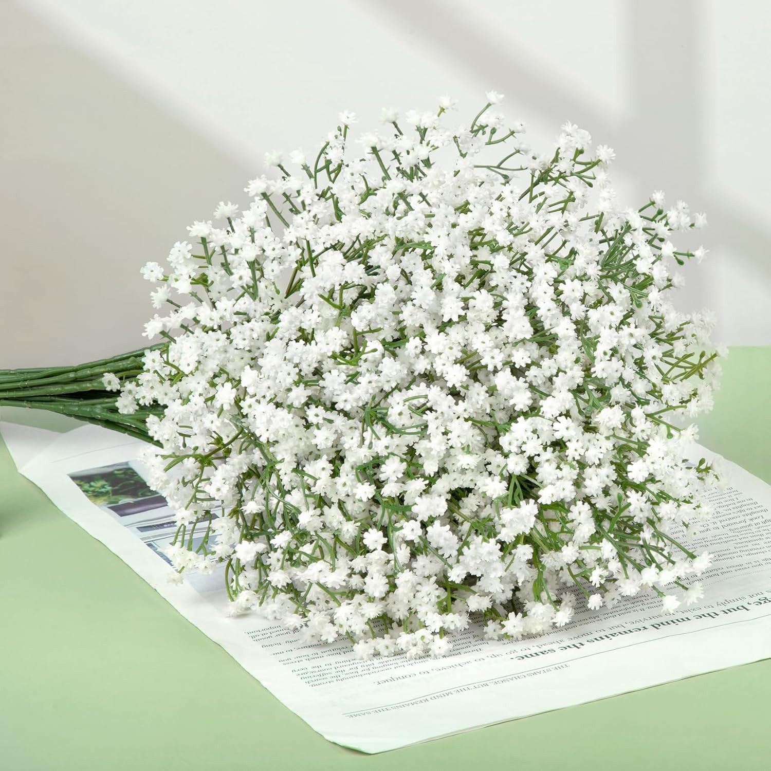 Breath Artificial Flowers, 18 Pcs White Fake Baby Breath Flowers Artificial Bulk